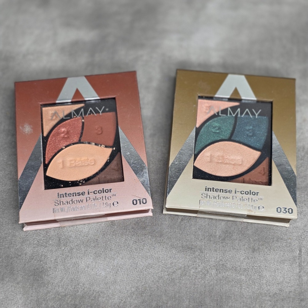 (X2) Almay Intense I-Color Shadow Palette #010‎ BROWNS & 030 HAZELS New, Sealed